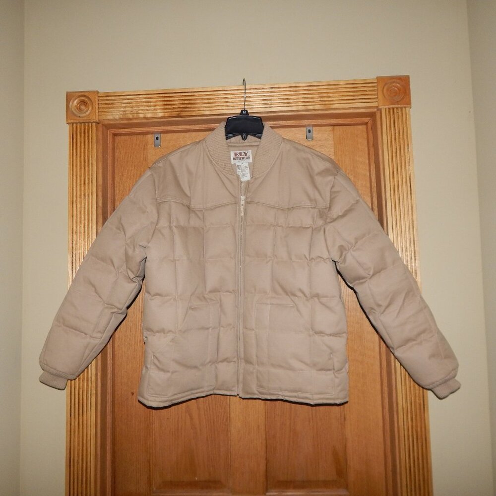 Men's Size Medium M ELY Outerwear Cattleman Western Canvas Down Poly Chore Coat